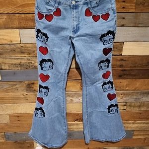 Dolls kill Betty Boop Flare Jeans SZ L